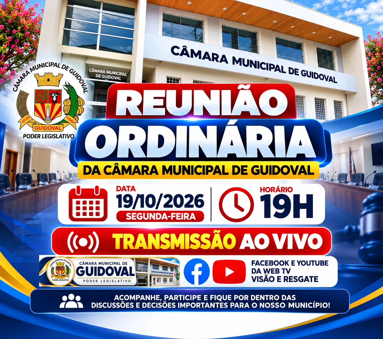 CÂMARA MUNICIPAL DE GUIDOVAL REALIZA REUNIÃO ORDINÁRIA NESTA SEGUNDA-FEIRA (19)